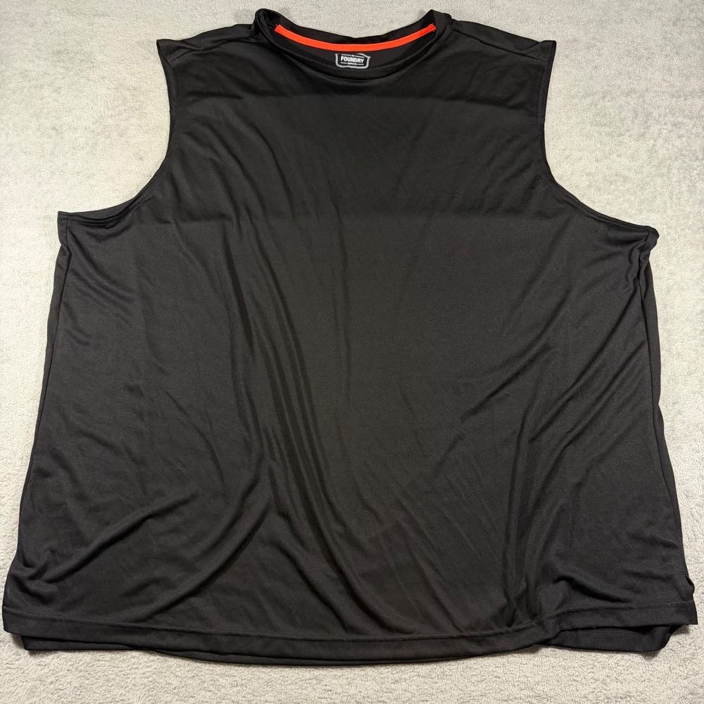 The Foundry Supply Co Muscle Shirt Mens 4XL Black Sleeveless Performance Tee